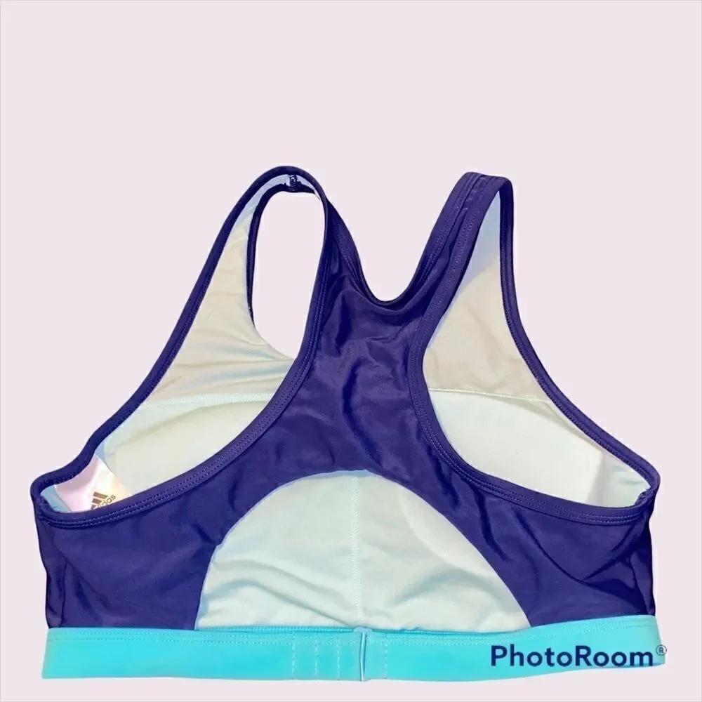 ADIDAS Sports Bra blue turquoise medium - Picture 2 of 3